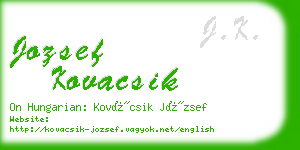 jozsef kovacsik business card